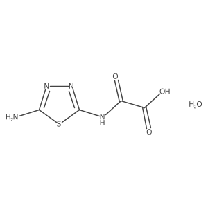 [(5-Amino-1,3,4-thiadiazol-2-yl)carbamoyl]formic acid hydrate Structure