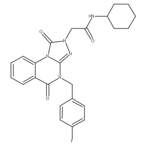 N-cyclohexyl-2-(4-(4-fluorobenzyl)-1,5-dioxo-4,5-dihydro-[1,2,4]triazolo[4,3-a]quinazolin-2(1H)-yl)acetamide Structure