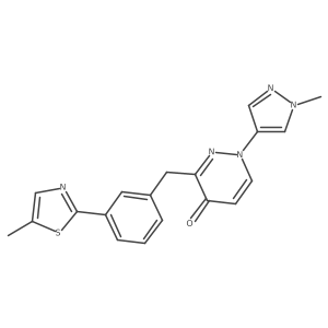 1-(1-Methylpyrazol-4-yl)-3-[[3-(5-methyl-1,3-thiazol-2-yl)phenyl]methyl]pyridazin-4-one结构式