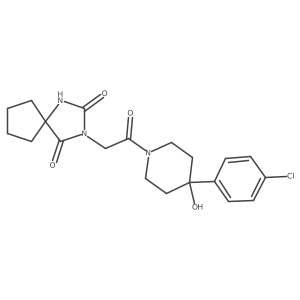 3-(2-(4-(4-Chlorophenyl)-4-hydroxypiperidin-1-yl)-2-oxoethyl)-1,3-diazaspiro[4.4]nonane-2,4-dione Structure