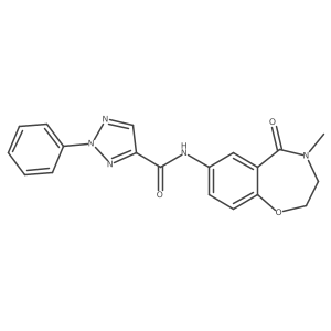 N-(4-methyl-5-oxo-2,3,4,5-tetrahydrobenzo[f][1,4]oxazepin-7-yl)-2-phenyl-2H-1,2,3-triazole-4-carboxamide结构式