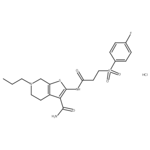 2-(3-((4-Fluorophenyl)sulfonyl)propanamido)-6-propyl-4,5,6,7-tetrahydrothieno[2,3-c]pyridine-3-carboxamide hydrochloride结构式
