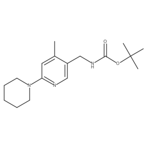 tert-Butyl ((4-methyl-6-(piperidin-1-yl)pyridin-3-yl)methyl)carbamate结构式