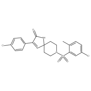 8-((5-Chloro-2-methylphenyl)sulfonyl)-3-(4-chlorophenyl)-1,4,8-triazaspiro[4.5]dec-3-en-2-one Structure
