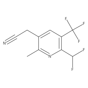 2-(Difluoromethyl)-6-methyl-3-(trifluoromethyl)pyridine-5-acetonitrile Structure