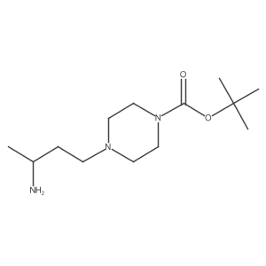 tert-Butyl 4-(3-aminobutyl)piperazine-1-carboxylate结构式