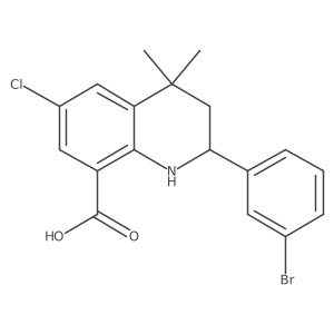 2-(3-Bromophenyl)-6-chloro-4,4-dimethyl-1,2,3,4-tetrahydroquinoline-8-carboxylic acid Structure