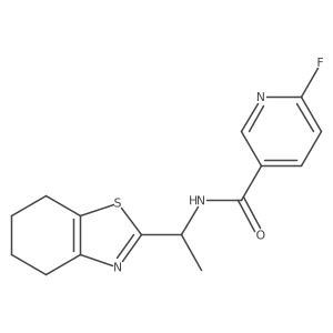 6-Fluoro-N-[1-(4,5,6,7-tetrahydro-1,3-benzothiazol-2-YL)ethyl]pyridine-3-carboxamide结构式