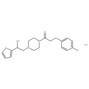 2-(4-Fluorophenoxy)-1-(4-(2-(furan-2-yl)-2-hydroxyethyl)piperazin-1-yl)ethanone hydrochloride Structure