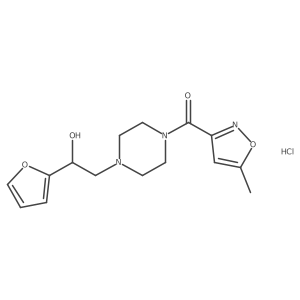 (4-(2-(Furan-2-yl)-2-hydroxyethyl)piperazin-1-yl)(5-methylisoxazol-3-yl)methanone hydrochloride Structure