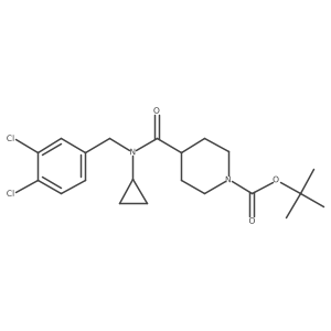 tert-Butyl 4-(cyclopropyl(3,4-dichlorobenzyl)carbamoyl)piperidine-1-carboxylate结构式