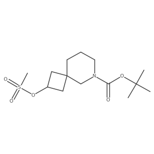 Tert-butyl 2-(methylsulfonyloxy)-6-azaspiro[3.5]nonane-6-carboxylate结构式