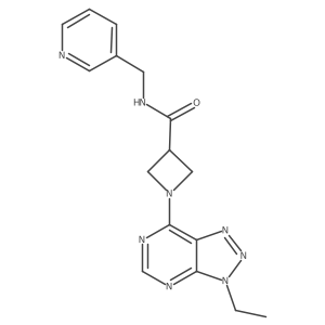 1-(3-ethyl-3H-[1,2,3]triazolo[4,5-d]pyrimidin-7-yl)-N-(pyridin-3-ylmethyl)azetidine-3-carboxamide结构式
