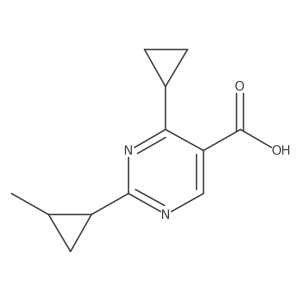 4-Cyclopropyl-2-(2-methylcyclopropyl)pyrimidine-5-carboxylic acid结构式