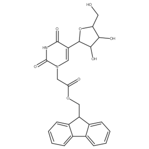 (9H-Fluoren-9-yl)methyl 2-(5-((2S,3R,4S,5R)-3,4-dihydroxy-5-(hydroxymethyl)tetrahydrofuran-2-yl)-2,4-dioxo-3,4-dihydropyrimidin-1(2H)-yl)acetate结构式