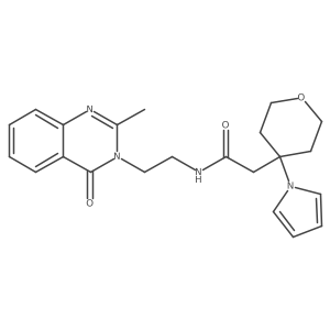 N-[2-(2-methyl-4-oxoquinazolin-3(4H)-yl)ethyl]-2-[4-(1H-pyrrol-1-yl)tetrahydro-2H-pyran-4-yl]acetamide结构式