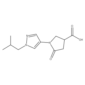 1-(1-Isobutyl-1H-pyrazol-4-yl)-5-oxopyrrolidine-3-carboxylic acid结构式