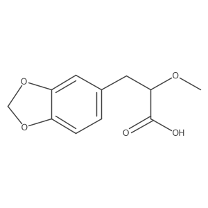 3-(1,3-Dioxaindan-5-yl)-2-methoxypropanoic acid结构式