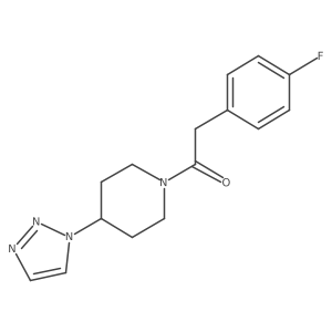 1-(4-(1H-1,2,3-triazol-1-yl)piperidin-1-yl)-2-(4-fluorophenyl)ethanone结构式