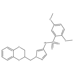 N-(1-((2,3-dihydrobenzo[b][1,4]dioxin-2-yl)methyl)-1H-pyrazol-4-yl)-2,5-dimethoxybenzenesulfonamide Structure