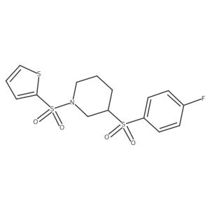 3-((4-Fluorophenyl)sulfonyl)-1-(thiophen-2-ylsulfonyl)piperidine结构式