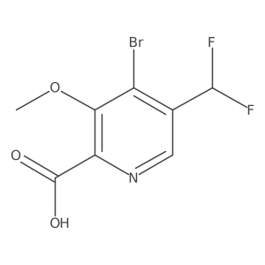 4-Bromo-5-(difluoromethyl)-3-methoxypyridine-2-carboxylic acid Structure