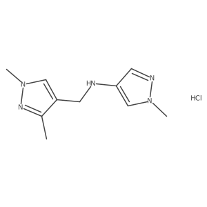 N-[(1,3-dimethylpyrazol-4-yl)methyl]-1-methylpyrazol-4-amine;hydrochloride结构式