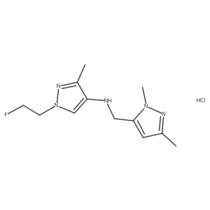 N-[(2,5-dimethylpyrazol-3-yl)methyl]-1-(2-fluoroethyl)-3-methylpyrazol-4-amine;hydrochloride Structure