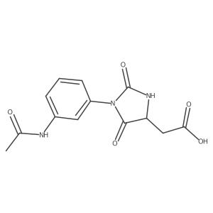 {1-[3-(Acetylamino)phenyl]-2,5-dioxoimidazolidin-4-yl}acetic acid Structure