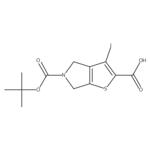 5-[(tert-butoxy)carbonyl]-3-iodo-4H,5H,6H-thieno[2,3-c]pyrrole-2-carboxylic acid Structure