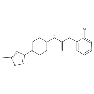 2-(2-chlorophenyl)-N-[1-(5-methyl-1H-pyrazol-3-yl)piperidin-4-yl]acetamide结构式