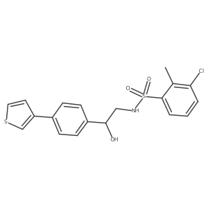 3-chloro-N-(2-hydroxy-2-(4-(thiophen-3-yl)phenyl)ethyl)-2-methylbenzenesulfonamide Structure