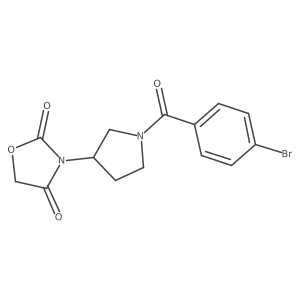 3-(1-(4-Bromobenzoyl)pyrrolidin-3-yl)oxazolidine-2,4-dione结构式