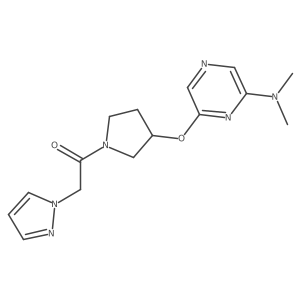 1-(3-((6-(dimethylamino)pyrazin-2-yl)oxy)pyrrolidin-1-yl)-2-(1H-pyrazol-1-yl)ethanone结构式