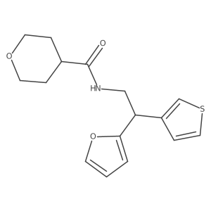 N-[2-(furan-2-yl)-2-(thiophen-3-yl)ethyl]oxane-4-carboxamide Structure