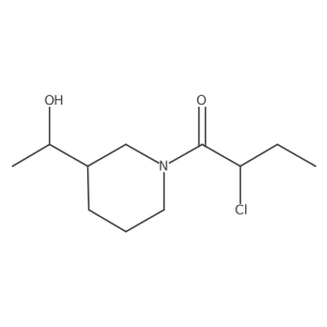 2-Chloro-1-(3-(1-hydroxyethyl)piperidin-1-yl)butan-1-one结构式