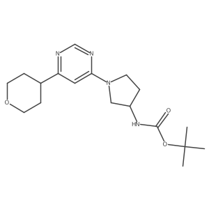 tert-butyl N-{1-[6-(oxan-4-yl)pyrimidin-4-yl]pyrrolidin-3-yl}carbamate结构式