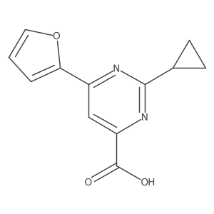2-Cyclopropyl-6-(furan-2-yl)pyrimidine-4-carboxylic acid Structure