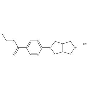 Ethyl 2-(hexahydropyrrolo[3,4-C]pyrrol-2(1H)-YL)pyrimidine-5-carboxylate hcl Structure