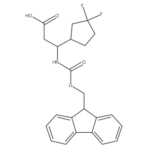 (3S)-3-(3,3-difluorocyclopentyl)-3-({[(9H-fluoren-9-yl)methoxy]carbonyl}amino)propanoic acid结构式