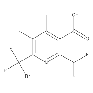 6-(Bromodifluoromethyl)-2-(difluoromethyl)-4,5-dimethylpyridine-3-carboxylic acid Structure