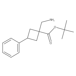 Tert-butyl 1-(aminomethyl)-3-phenylcyclobutane-1-carboxylate结构式