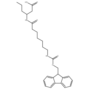 (3S)-3-[7-({[(9H-fluoren-9-yl)methoxy]carbonyl}amino)heptanamido]hexanoic acid结构式