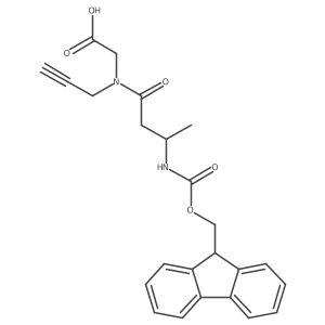 2-[(3R)-3-({[(9H-fluoren-9-yl)methoxy]carbonyl}amino)-N-(prop-2-yn-1-yl)butanamido]acetic acid结构式