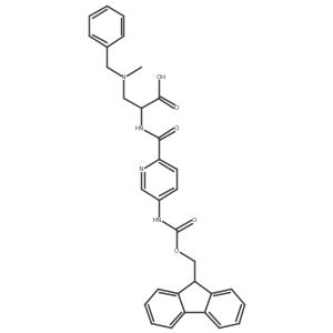 3-[benzyl(methyl)amino]-2-{[5-({[(9H-fluoren-9-yl)methoxy]carbonyl}amino)pyridin-2-yl]formamido}propanoic acid结构式