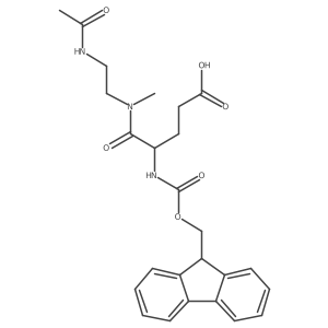 4-[(2-acetamidoethyl)(methyl)carbamoyl]-4-({[(9H-fluoren-9-yl)methoxy]carbonyl}amino)butanoic acid结构式