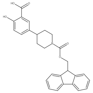5-(1-{[(9H-fluoren-9-yl)methoxy]carbonyl}piperidin-4-yl)-2-hydroxybenzoic acid Structure