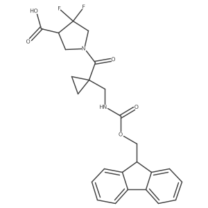 1-{1-[({[(9H-fluoren-9-yl)methoxy]carbonyl}amino)methyl]cyclopropanecarbonyl}-4,4-difluoropyrrolidine-3-carboxylic acid结构式