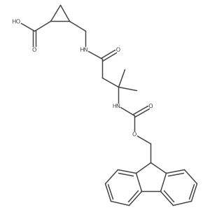 2-{[3-({[(9H-fluoren-9-yl)methoxy]carbonyl}amino)-3-methylbutanamido]methyl}cyclopropane-1-carboxylic acid结构式