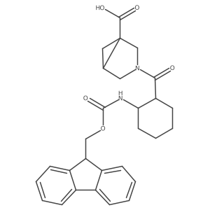 3-[2-({[(9H-fluoren-9-yl)methoxy]carbonyl}amino)cyclohexanecarbonyl]-3-azabicyclo[3.1.0]hexane-1-carboxylic acid Structure